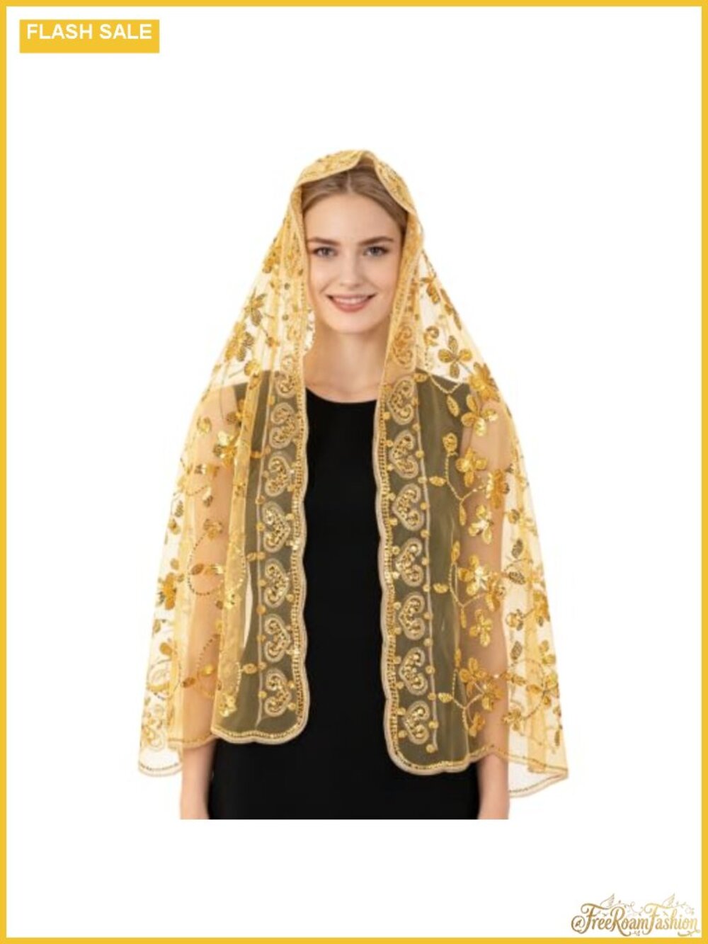 Sparkly Sequin Mesh Veil Scarf Glitter Mantilla Prom Wedding Wrap Shawl